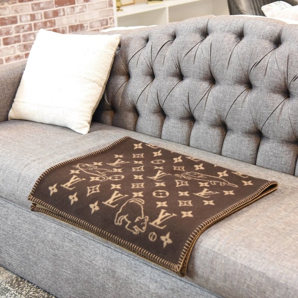 Louis Vuitton Catogram Blanket Lap Cashmere Grace Coddington Cats Throw Monogram - Picture 3 of 12